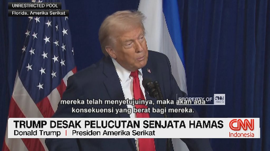 VIDEO: Trump Desak Pelucutan Senjata Hamas