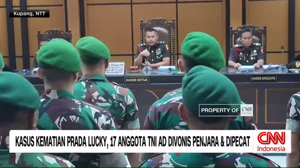VIDEO: Kasus Kematian Prada Lucky, 17 Anggota TNI AD Divonis Penjara
