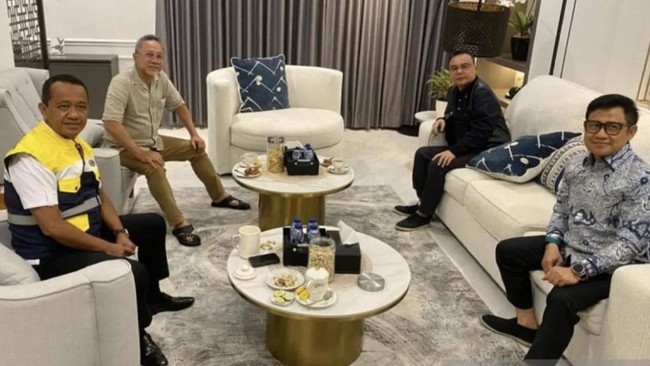 Sekjen PKB Hasanuddin Wahid membeberkan materi bahasan pertemuan empat ketua partai yakni Sufmi Dasco, Bahlil, Zulhas dan Cak Imin.