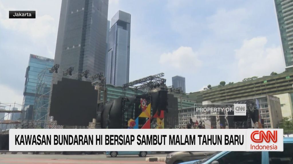 VIDEO: Kawasan Bundaran HI Bersiap Sambut Malam Tahun Baru