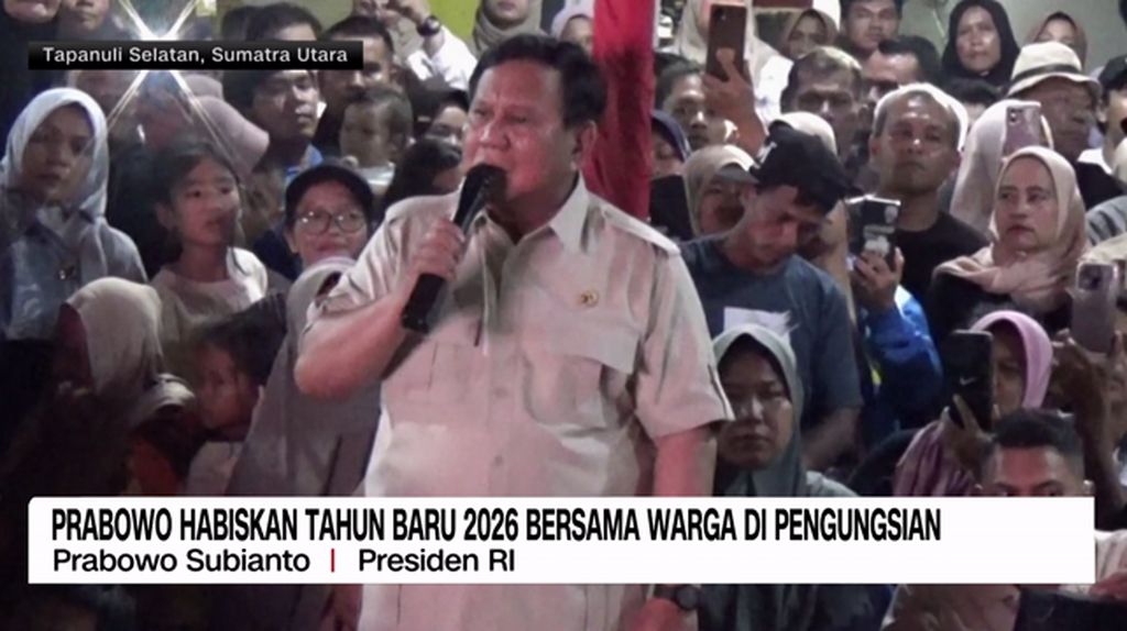 VIDEO: Prabowo Habiskan Tahun Baru 2026 Bersama Warga di Pengungsian