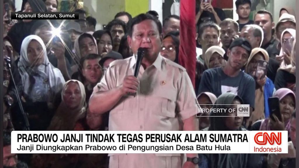 VIDEO: Prabowo Janji Tindak Tegas Perusak Alam Sumatra