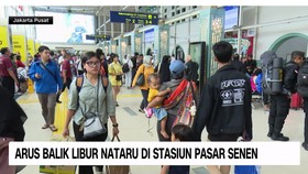 VIDEO: Arus Balik Nataru Capai Puncak, Stasiun Pasar Senen Padat