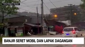 VIDEO: Banjir Terjang Cilegon dan Serang, Mobil Warga Hanyut