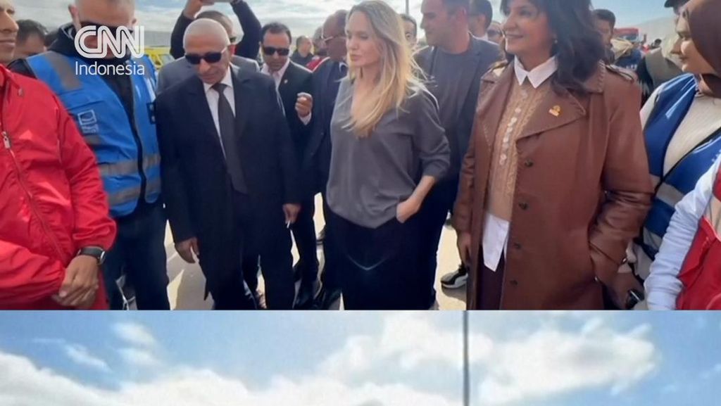 Momen Angelina Jolie Kunjungi Perbatasan Rafah Jenguk Pasien Gaza