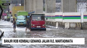 VIDEO: Banjir Rob Rendam Jakarta Utara, Pengendara Diimbau Waspada
