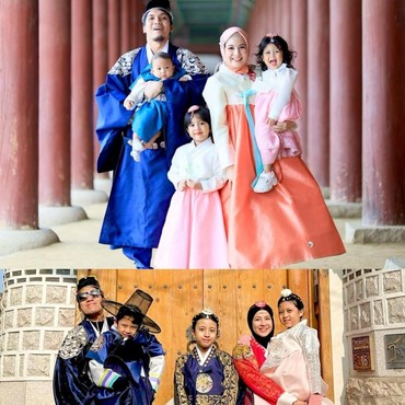 7 Momen Sweet Desta & Natasha Rizki Ajak Anak Liburan ke Korea Remake Foto 7 Tahun Lalu