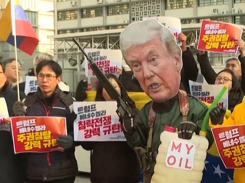 Unjuk Rasa di Seoul Kecam Penangkapan Maduro oleh AS