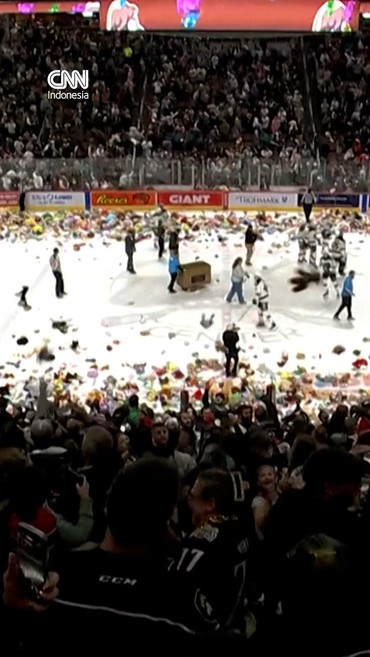 81 Ribu Boneka Beterbangan di Tengah Pertandingan Hoki di AS