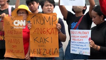 Aksi Demo di Depan Kedubes AS Protes Penangkapan Maduro