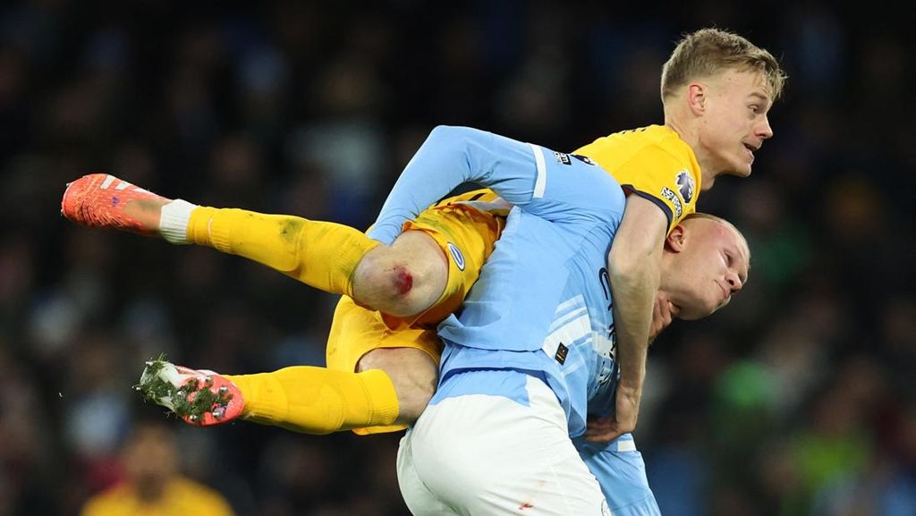 FOTO: Gol Haaland Tak Cukup, Man City Ditahan Imbang Brighton