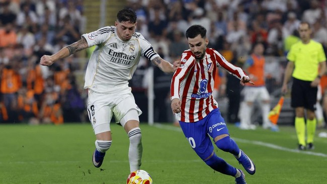 Federico Valverde menjadi bintang kemenangan Real Madrid atas Atletico Madrid pada semifinal Piala Super Spanyol dan akan bertemu Barcelona di babak final.