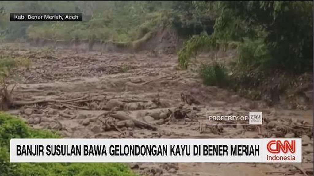 VIDEO: Banjir Susulan Bawa Gelondongan Kayu di Bener Meriah