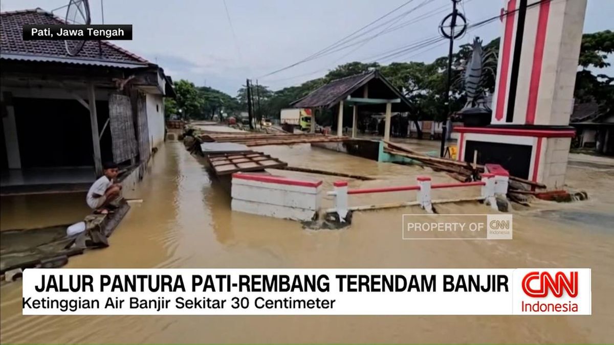 VIDEO: Jalur Pantura Pati-Rembang Terendam Banjir
