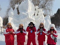 Angkat Dewi Dewantari, Seniman Pecatu Raih Juara 3 Pahat Salju di China