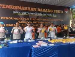 Polda Riau Musnahkan Narkoba Rp 43,9 M Hasil Tangkapan Jelang Tahun Baru