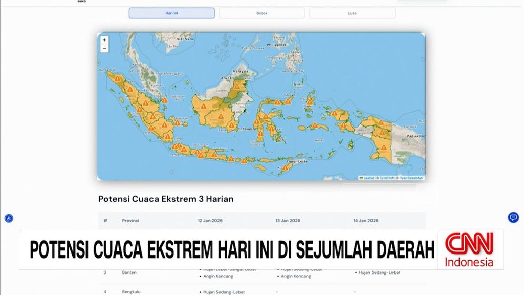 VIDEO: Potensi Cuaca Ekstrem Hari Ini di Sejumlah Daerah