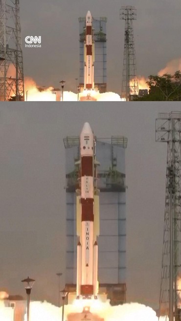 Detik-detik Roket Satelit PSLV-62 India Alami Gangguan saat Peluncuran