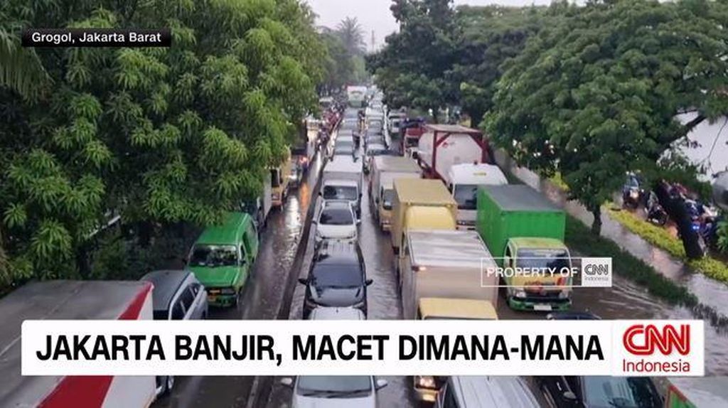 VIDEO: Jakarta Banjir, Kemacetan Di Mana-mana