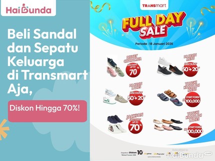 Beli Sandal dan Sepatu Keluarga di Transmart  Aja, Diskon Hingga 70%!