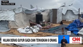 VIDEO: Hujan Deras Guyur Gaza Tewaskan 6 Orang