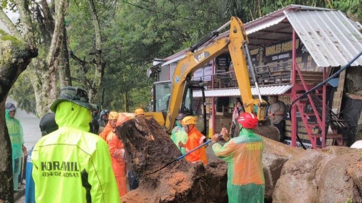 Longsor Terjang Kawasan Wisata Telaga Sarangan Magetan