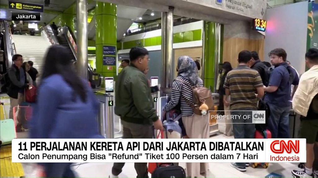 VIDEO: Sebelas Perjalanan Kereta Api dari Jakarta Dibatalkan