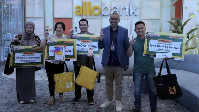 PT Allo Bank Indonesia Tbk (Allo Bank) bekerja sama dengan PT Asuransi Umum Mega (AUM) secara resmi mengumumkan para pemenang Allo Cup 2025.