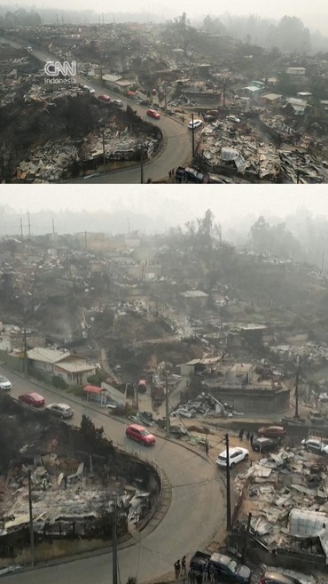 Penampakan Kebakaran Hutan Chile Hanguskan Wilayah Seluas Seattle AS