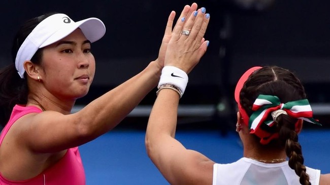 Aldila Sutjiadi yang berpasangan dengan Giuliana Olmos akan bertanding pada babak kedua Australia Open 2026, Jumat (23/1).