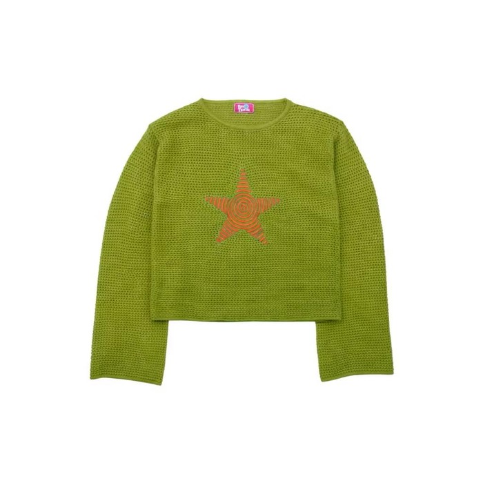 Bertjorak Juno Crewneck Knit Purple dibuat dengan material rajut yang diberikan teknik jaring dan embroidery detail.