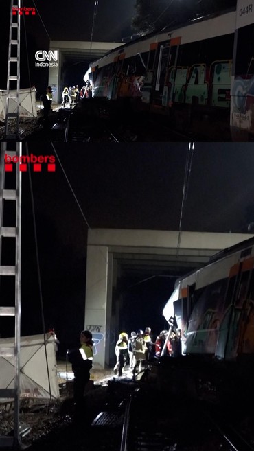 Momen Evakuasi Kecelakaan Kereta di Spanyol, 1 Tewas dan 37 Luka-Luka