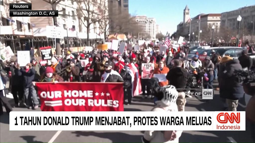 VIDEO: 1 Tahun Donald Trump Menjabat, Protes Warga Meluas