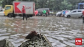 Pascahujan Deras, Jalan Pandjaitan Jaktim Tersendat Imbas Banjir 50 Cm