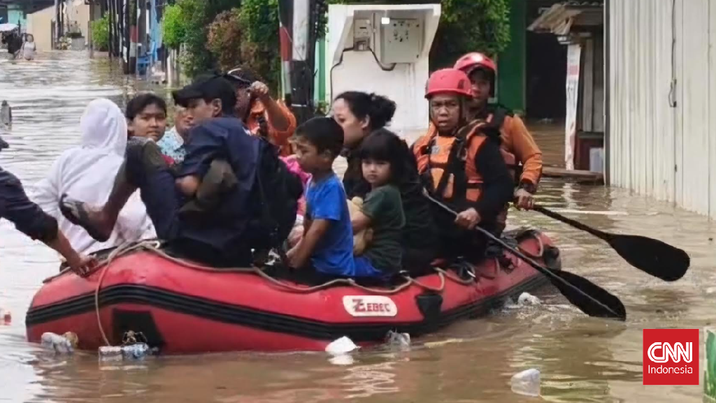 Pondok Maharta Tangsel Banjir Capai 80 Cm, Warga Dievakuasi