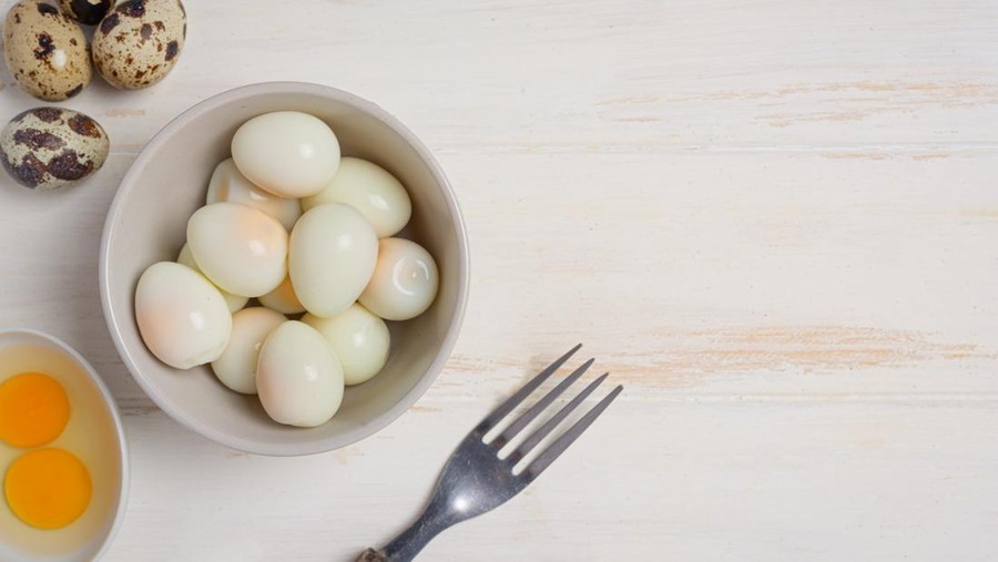 Ilustrasi telur ayam&comma; telur rebus&comma; putih telur&comma; telur puyuh