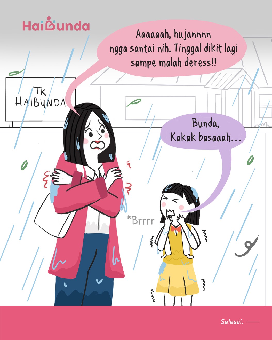 Bunda mengantar kakak sekolah&comma; tapi cuaca sedang tak menentu&period; Baru jalan sebentar sudah hujan&comma; baru selesai pakai jas hujan&comma; eh malah reda&period; Simak selengkapnya&excl;