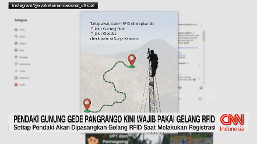 VIDEO: Pendaki Gunung Gede Pangrango Kini Wajib Memakai Gelang RFID