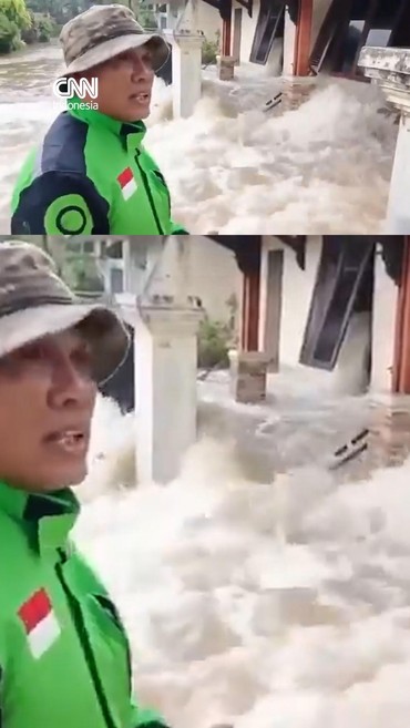 Penampakan Air Deras Banjir Imbas Tanggul Jebol di Tangerang