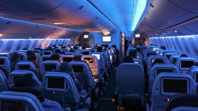 Pria tersebut nekat melepas pakaiannya di kabin hingga menyisakan pakaian dalam dan mencoba melompat keluar dari pesawat.