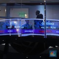 Suasana layar digital pergerakan harga saham di Bursa Efek Indonesia, Jakarta, Rabu (28/1/2026). (CNBC Indonesia/Muhammad Sabki)