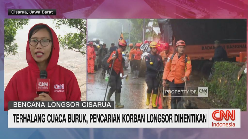 VIDEO: Terhalang Cuaca Buruk, Pencarian Korban Longsor Dihentikan