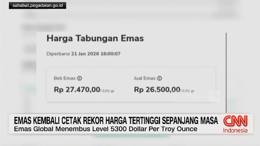 VIDEO: Emas Kembali Cetak Rekor Harga Tertinggi Sepanjang Masa