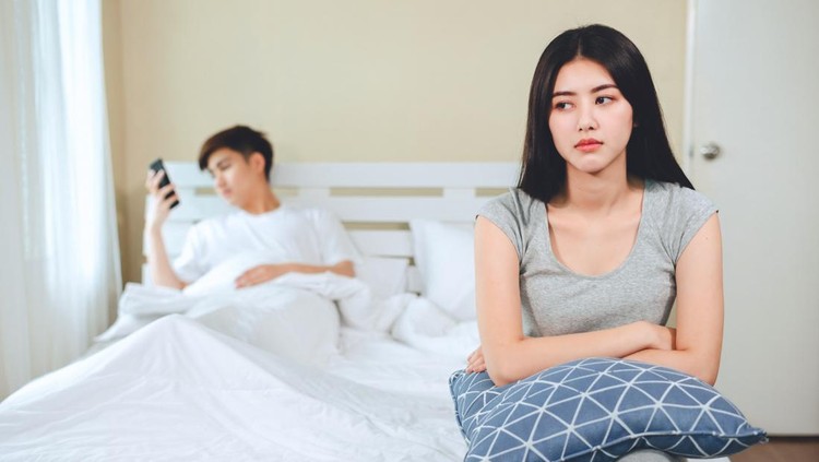 unhappy young asian couple have problems in relationships&period;