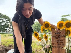 Balik dari Jerman, 7 Foto Ziarah Farah Dibba ke Makam Lula Lahfah