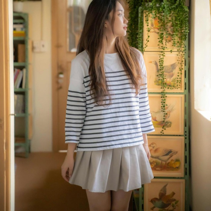 Pleated mini skirt