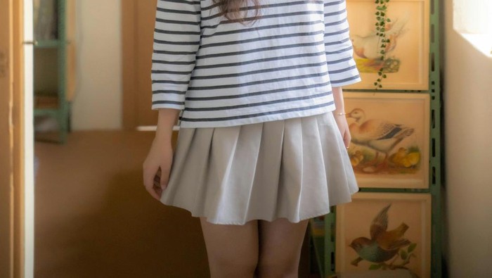 Pleated mini skirt
