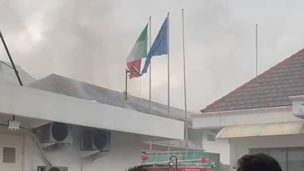 Gedung Kedubes Italia di Jakpus Kebakaran