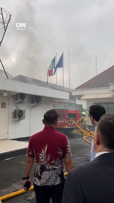 Gedung Kedubes Italia di Jakpus Kebakaran