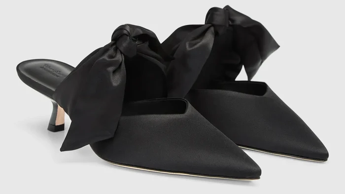 Vintage-inspired satin heels